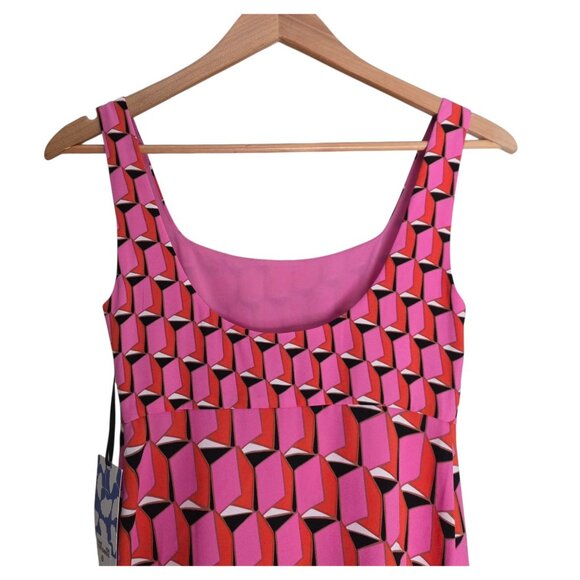 Women's - DVF for Target 90's Shift Pink Modern Geo Mini Dress, Size 00 - Picture 9 of 10